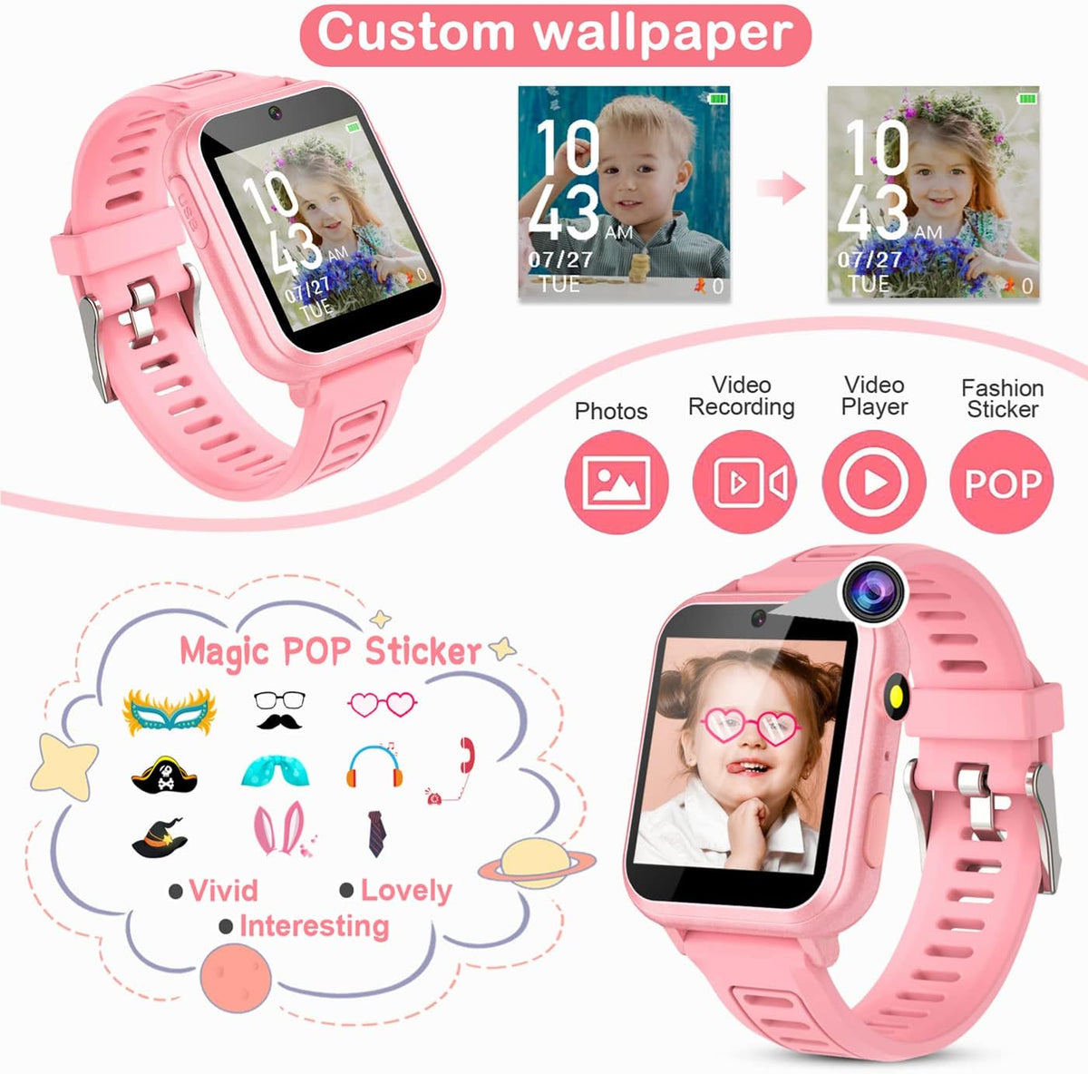 Kids Smart Adventure Watch with HD Camera Video Recorder Music Player and 39 Games