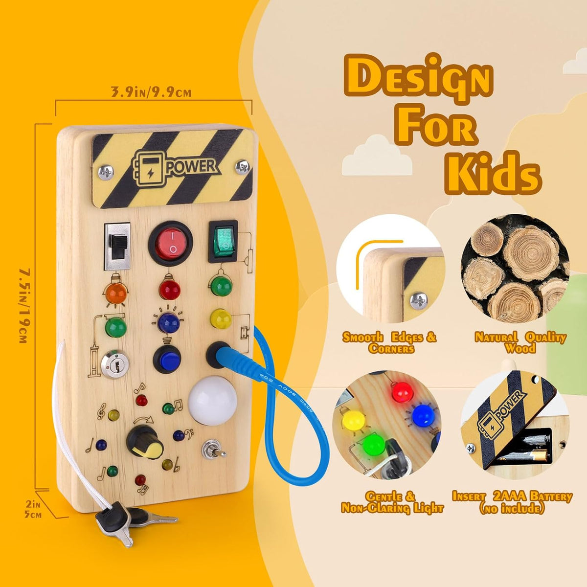 Little Explorer LED Busy Board Montessori Sensory Toy for Curious Toddlers: Fun & Educational For Toddlers & Pre Schoolers