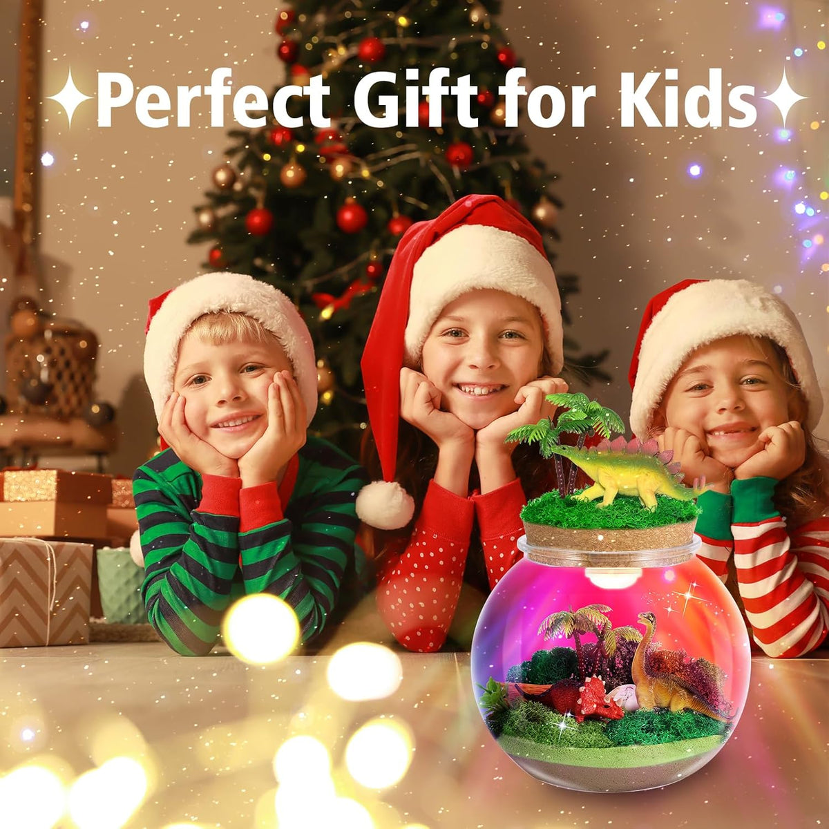 Dino Discovery Lab, Dinosaur Terrarium Kit with LED Night Light