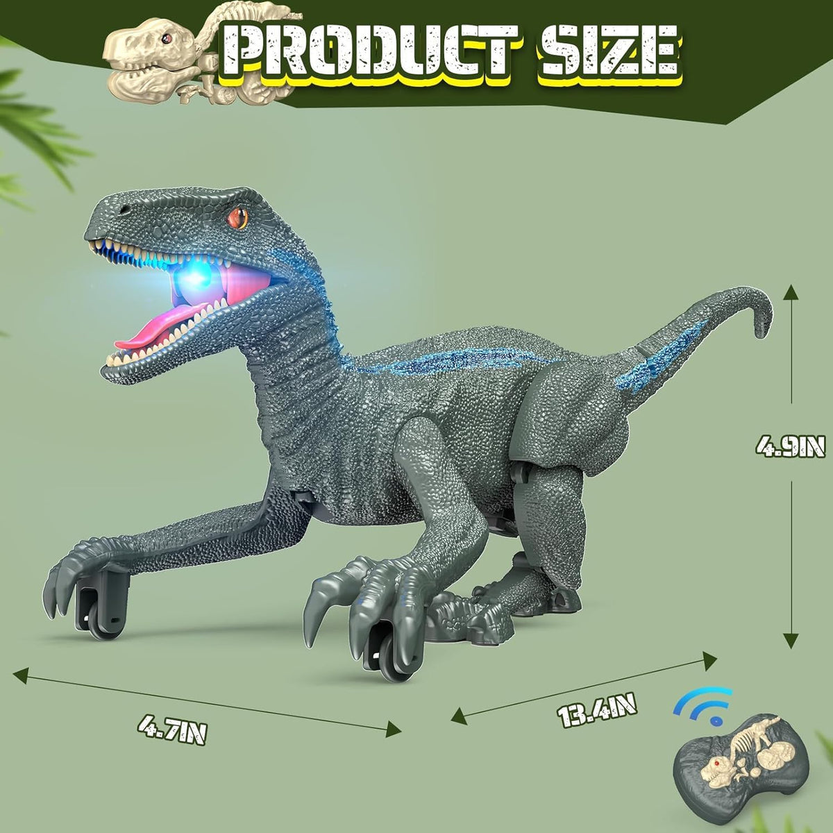 Roar Into Adventure Remote Control Dinosaur Robot Toy with Lights and Sounds