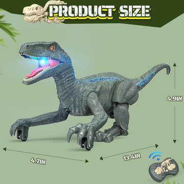 Roar Into Adventure Remote Control Dinosaur Robot Toy with Lights and Sounds