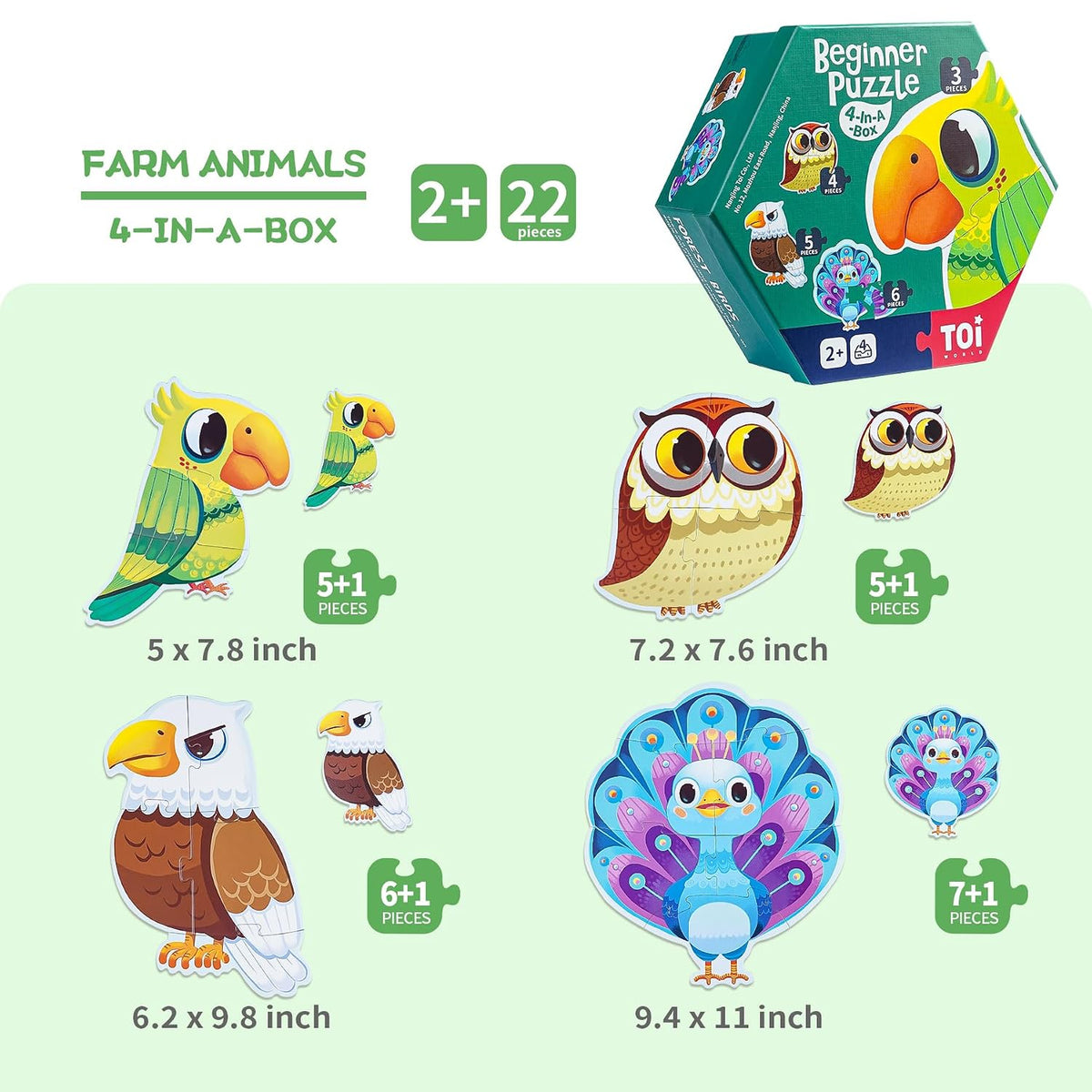 My First Animal Puzzle Adventure Big Pieces for Little Hands Ages 2+