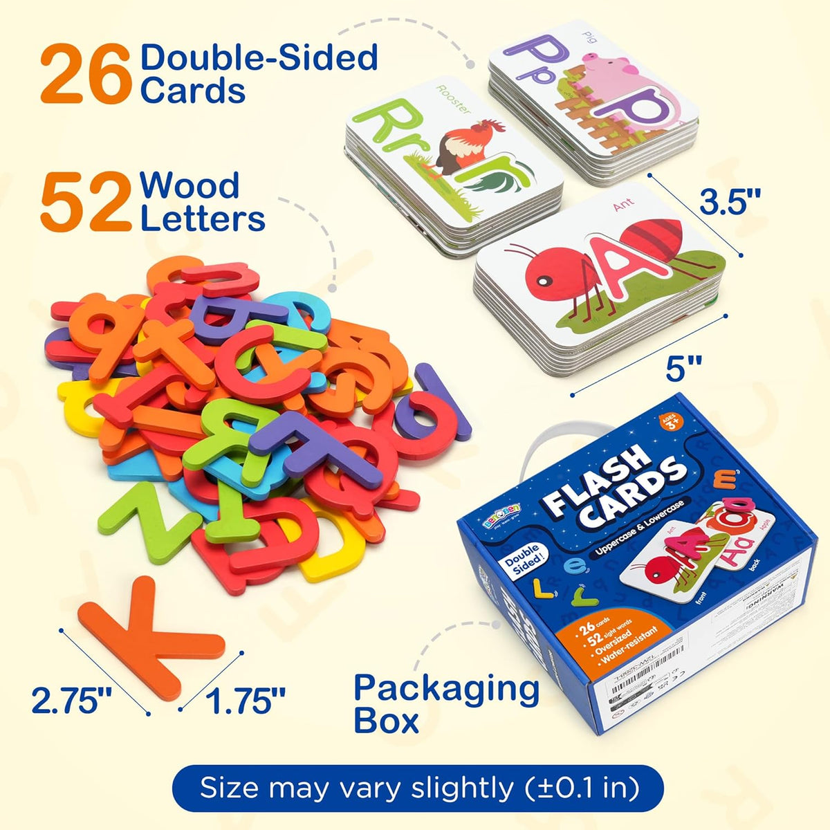 My First ABC Adventure Wooden Flash Cards & Letter Matching Learning Kit