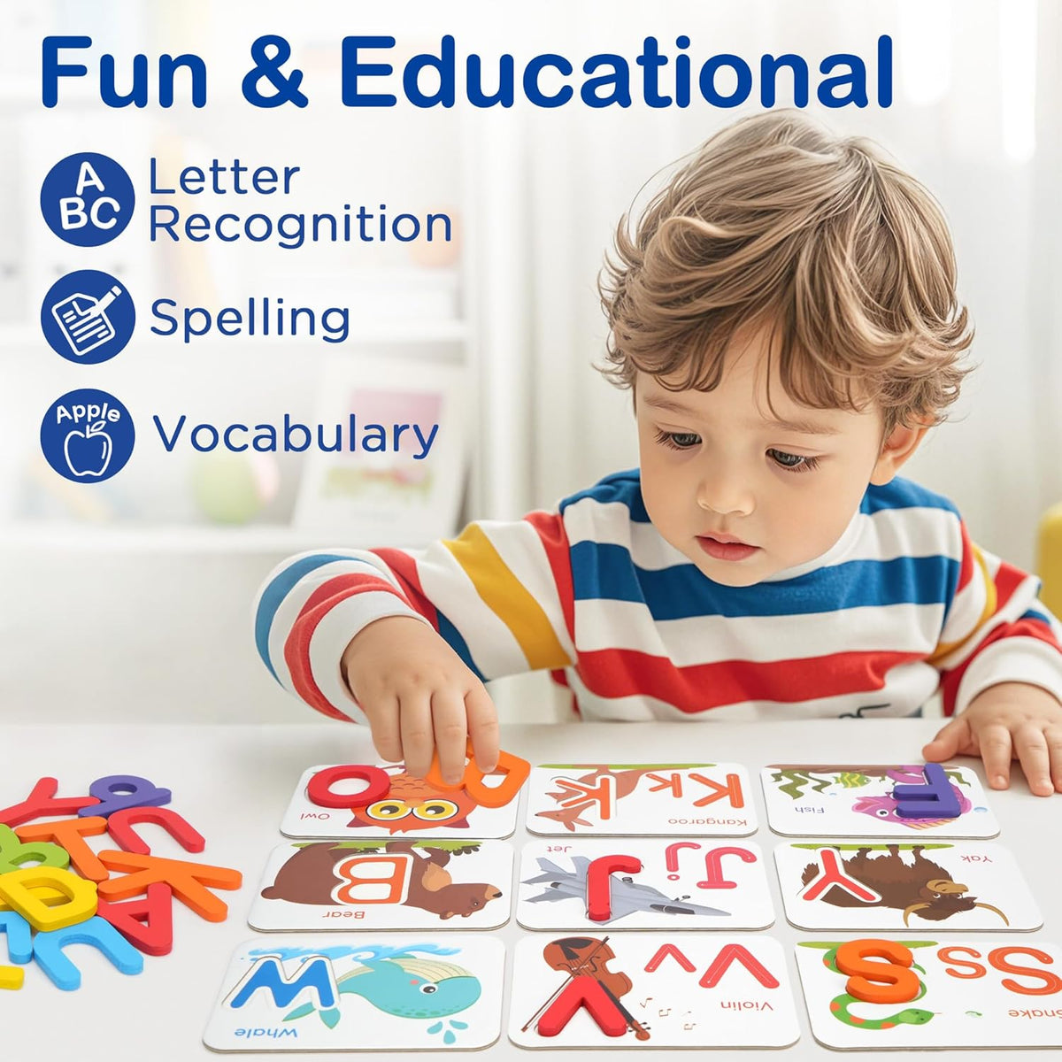 My First ABC Adventure Wooden Flash Cards & Letter Matching Learning Kit