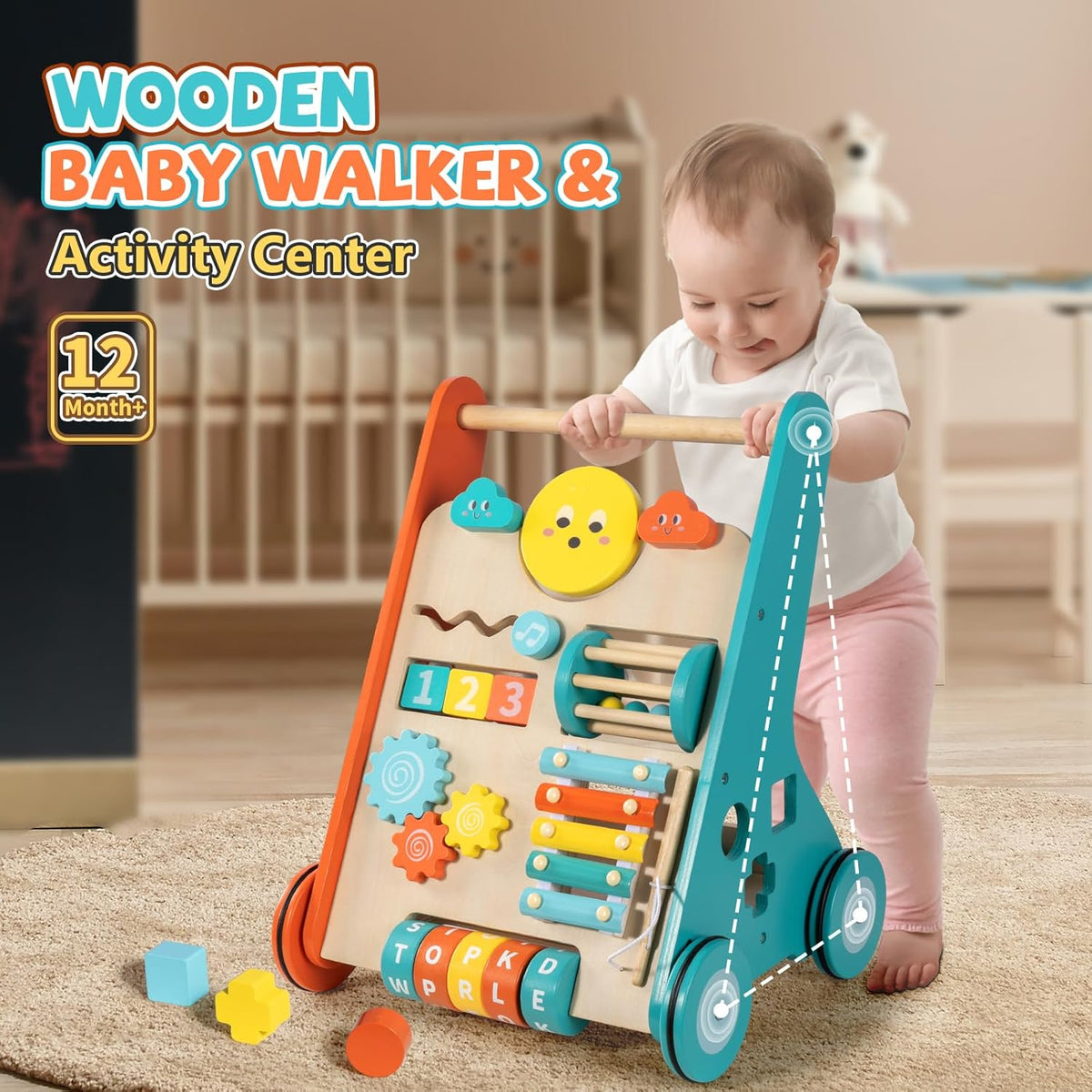 My First Wooden Activity Walker for Happy First Steps and Early Learning