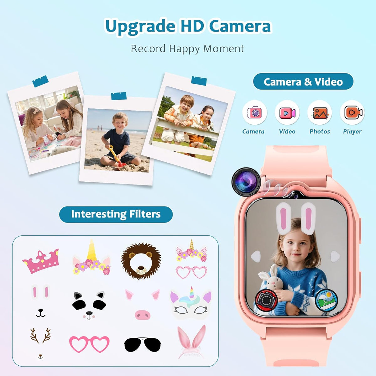 My First Smart Watch for Kids with HD Camera Games Music and Video Recorder