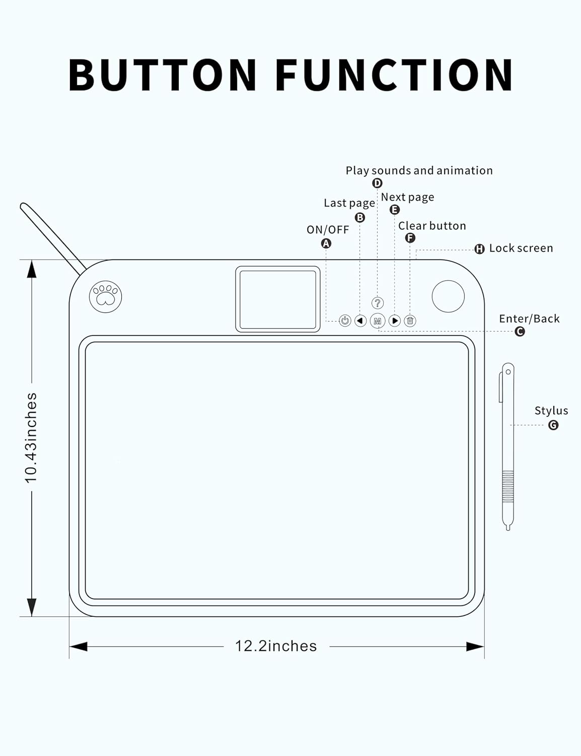 Kids LCD Writing Tablet for Learning Drawing and Creative Screen Free Play