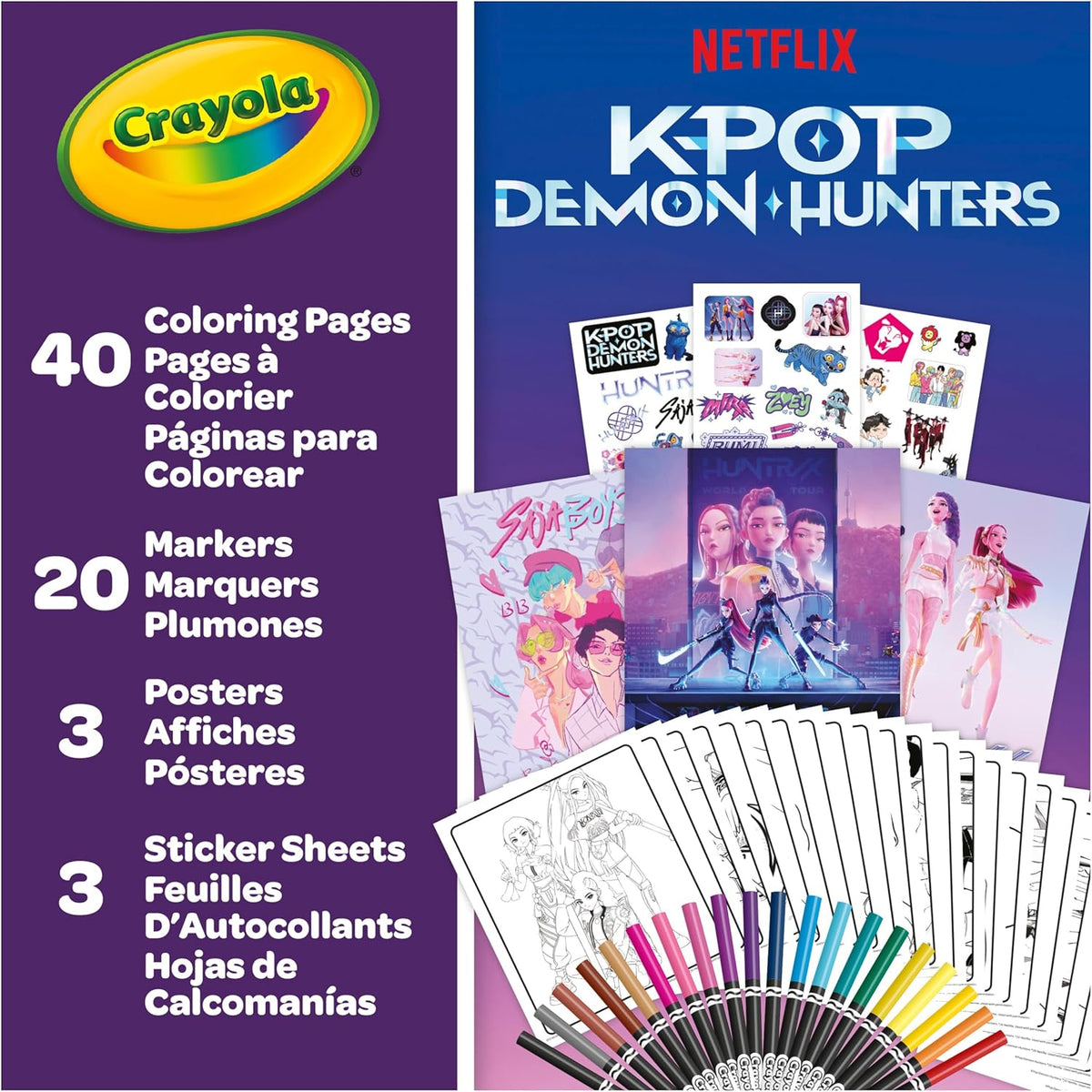 Crayola K Pop Demon Hunters Creative Art Adventure – Ultimate Coloring & Sticker Activity Case