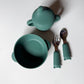 Silicone  and stainless steel spoon and fork set