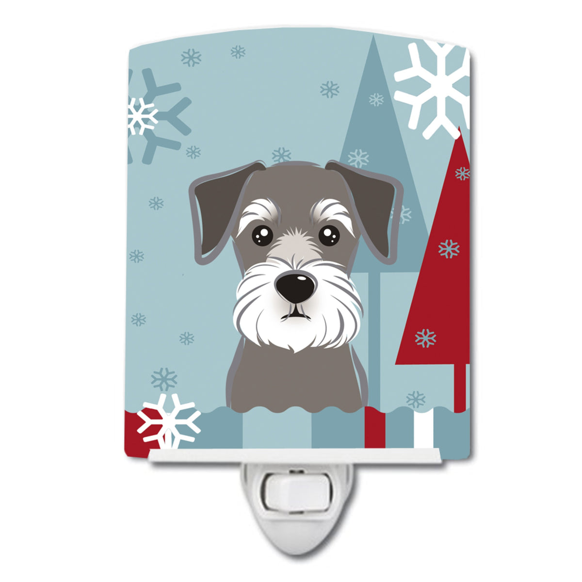 Carolines Treasures Winter Holiday Schnauzer Ceramic Night Light, 6x4, Multicolor