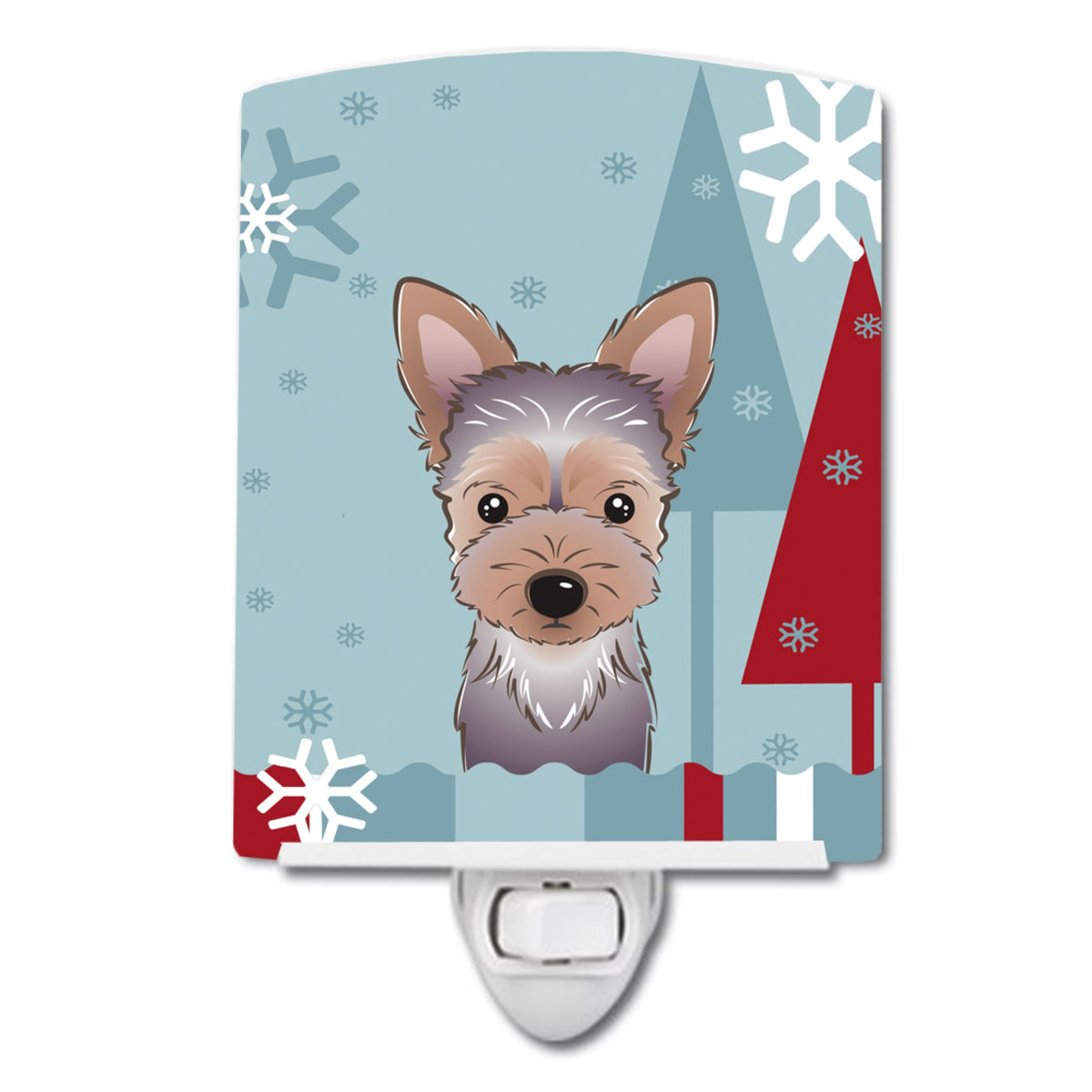 Carolines Treasures Winter Holiday Yorkie Puppy Ceramic Night Light, 6x4, Multicolor