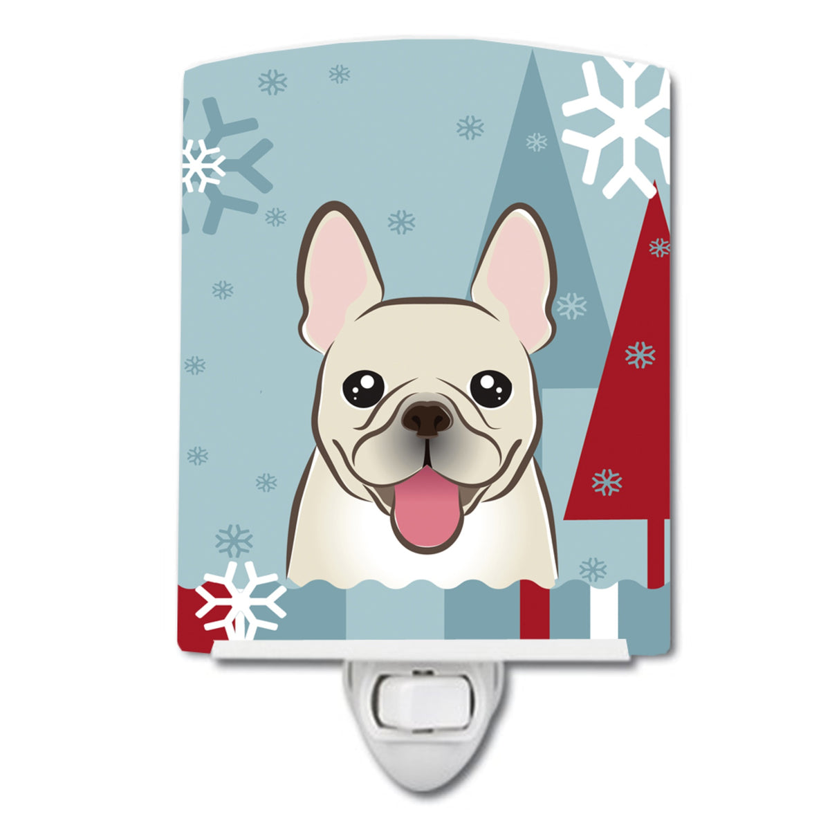 Carolines Treasures Winter Holiday French Bulldog Ceramic Night Light, 6x4, Multicolor