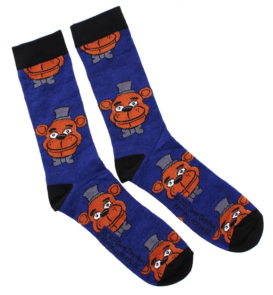 Five Nights At Freddys Freddy Fazbear Mens Crew Socks, One Pair