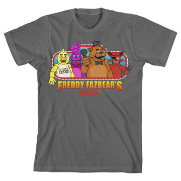 Five Nights At Freddy'S ''Fazbear'S Pizza'' Boy'S Gray T-Shirt: Large