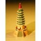 Bonsai Boy E2852 3 In Glazed Ceramic Pagoda Figurine, Red, Green & Orange