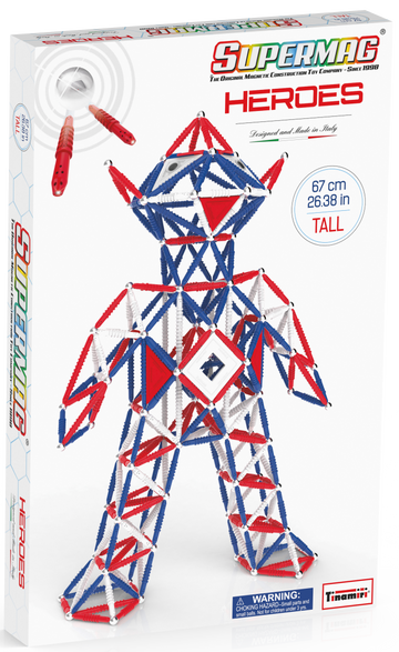 Tinamiri Supermag - Heroes Baby 460 - Magnetic Building Set, Educational construction fun, 460 piece set, Magnet Toys, 0170