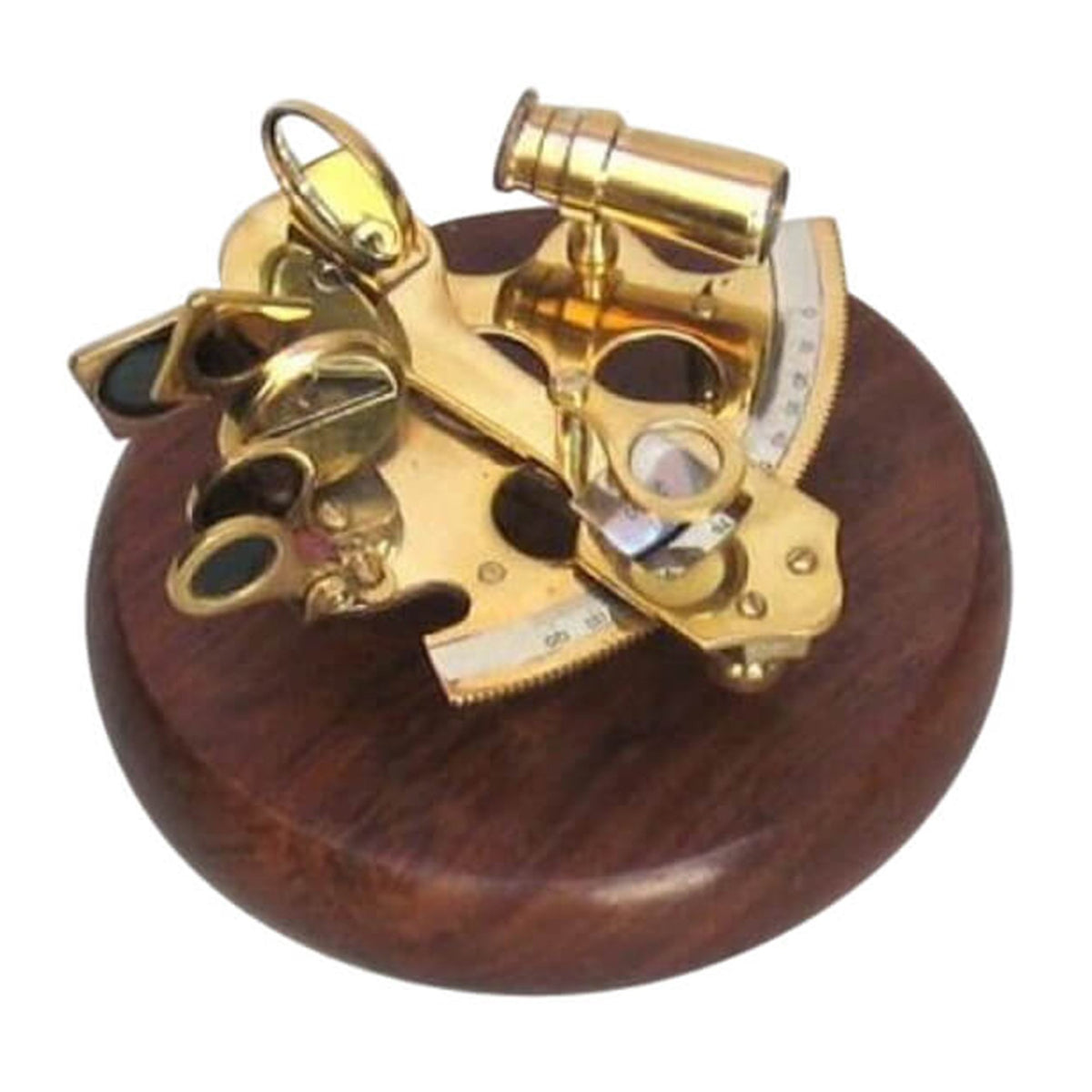 Brass Sextant, Wooden Base