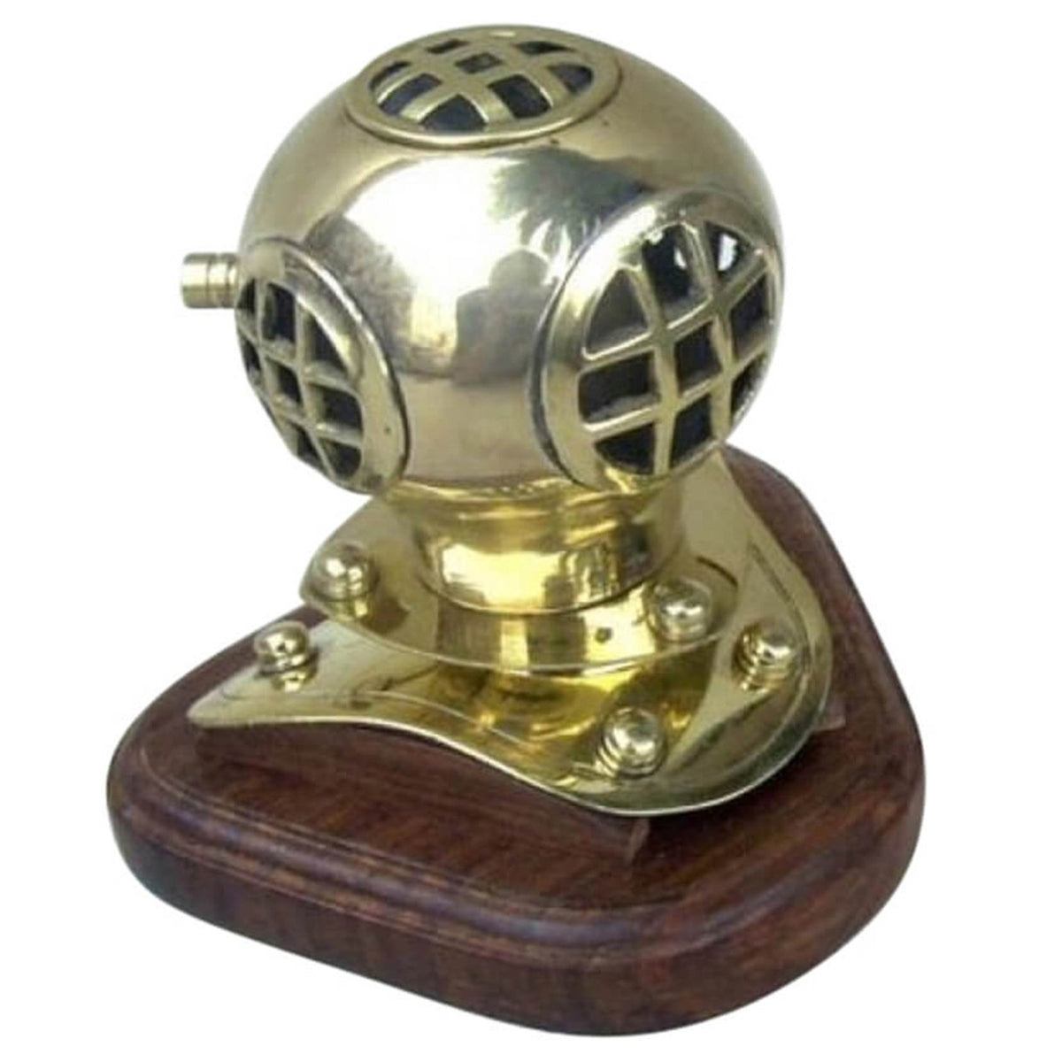 Diver Helmet, Wood Base