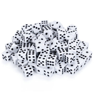 Brybelly Gdic-014 16 Mm Six Sided Dice With Classic White Base & Black Pips - Pack Of 100