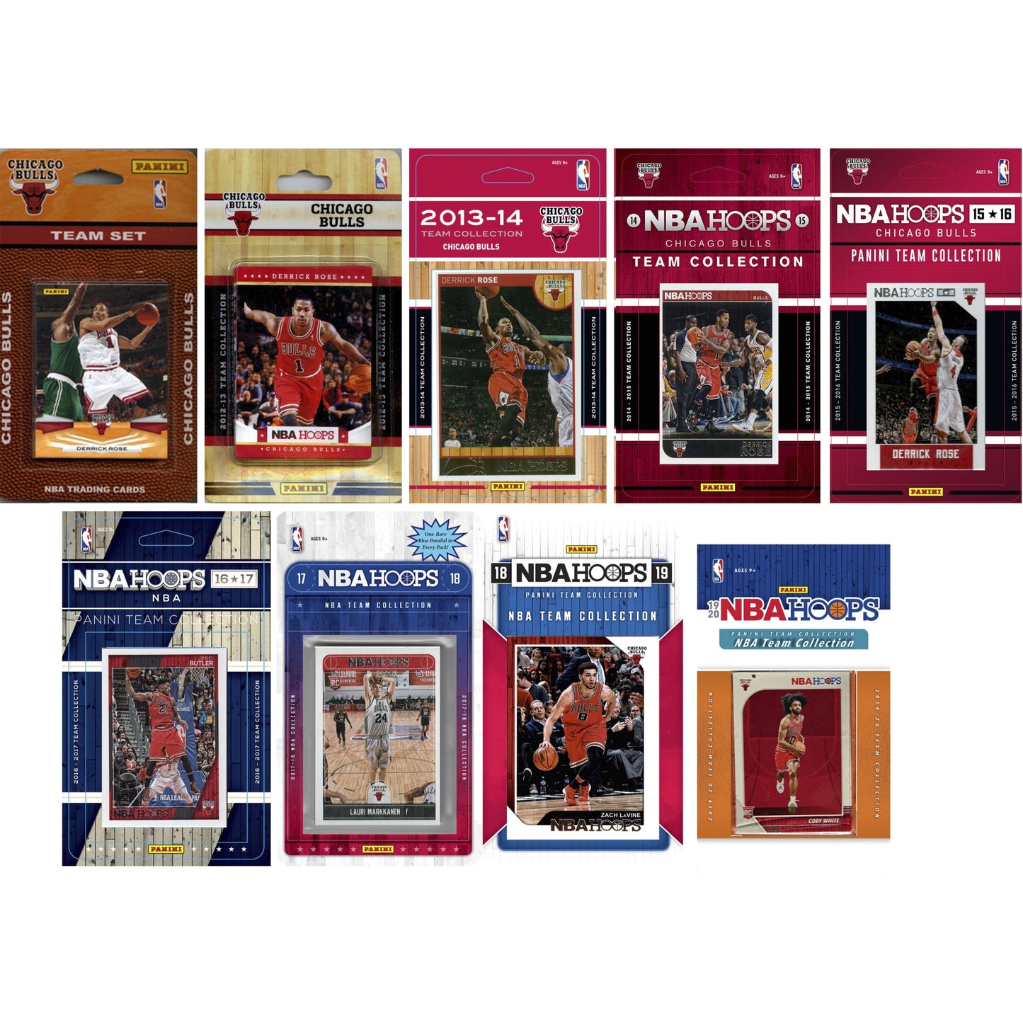 Nba Chicago Bulls 9 Different Licensed Trading Card Team Sets