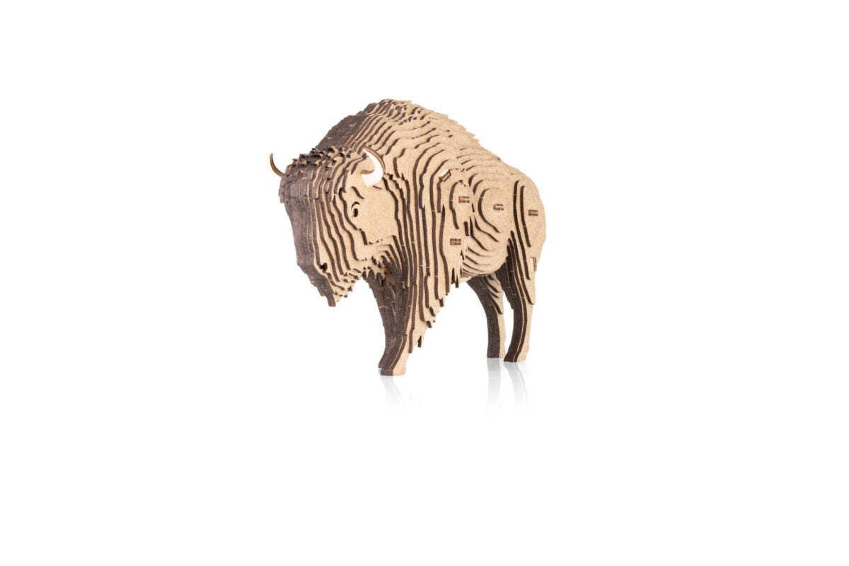 Bison Coin Bank — Wooden Building Kit, 109 Pieces