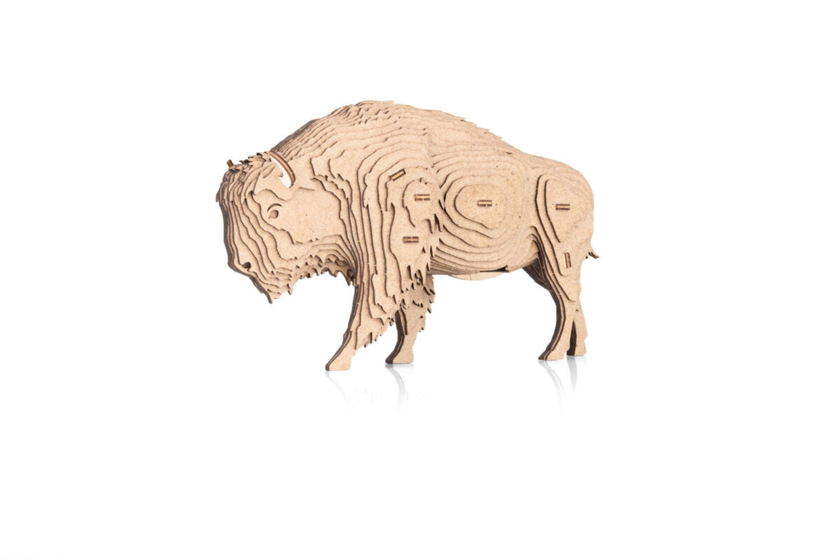 Bison Coin Bank — Wooden Building Kit, 109 Pieces
