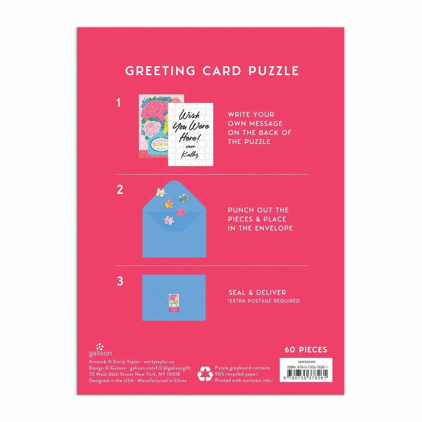 Blooms of Love Greeting Card 60 Piece Jigsaw Puzzle Galison