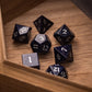Blue Sandstone Silver Font Gemstone DND Dice Set