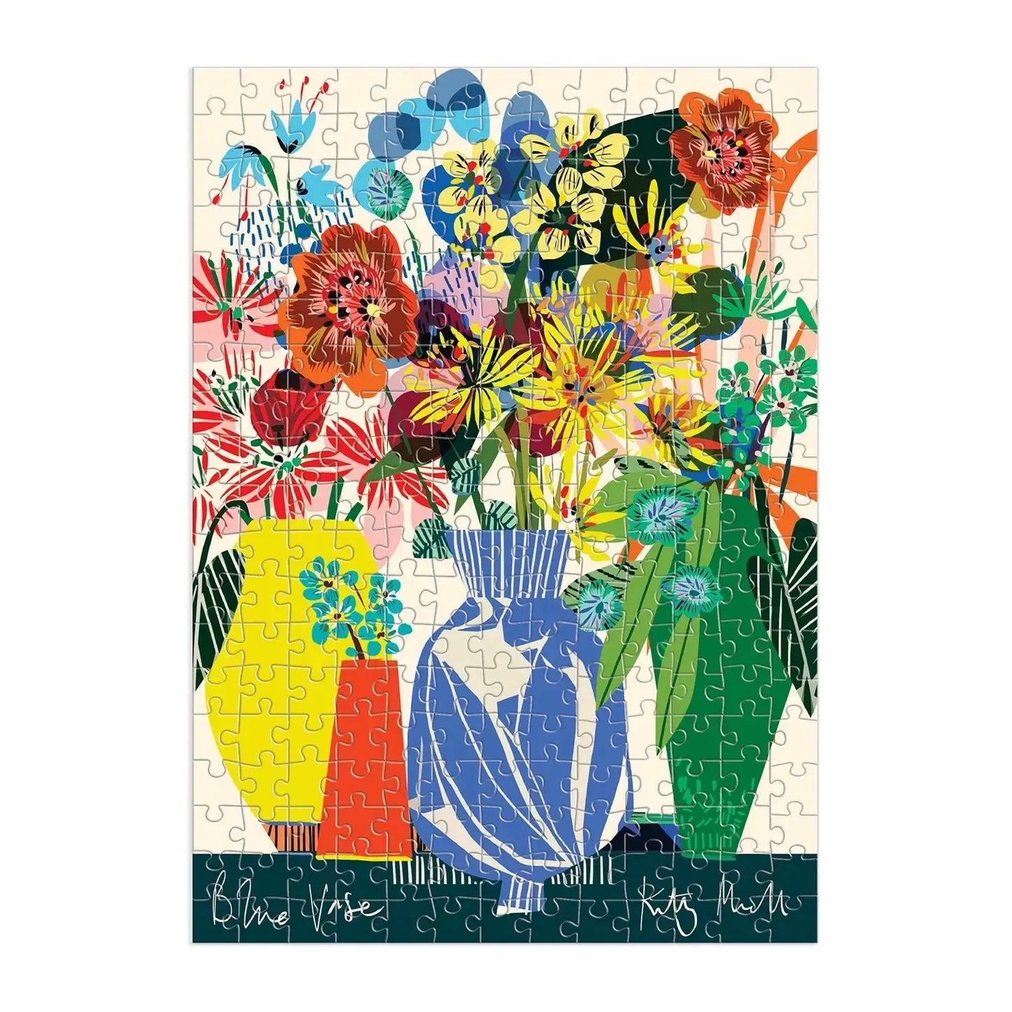 Blue Vase by Kitty McCall 250 Piece Wood Jigsaw Puzzle Galison