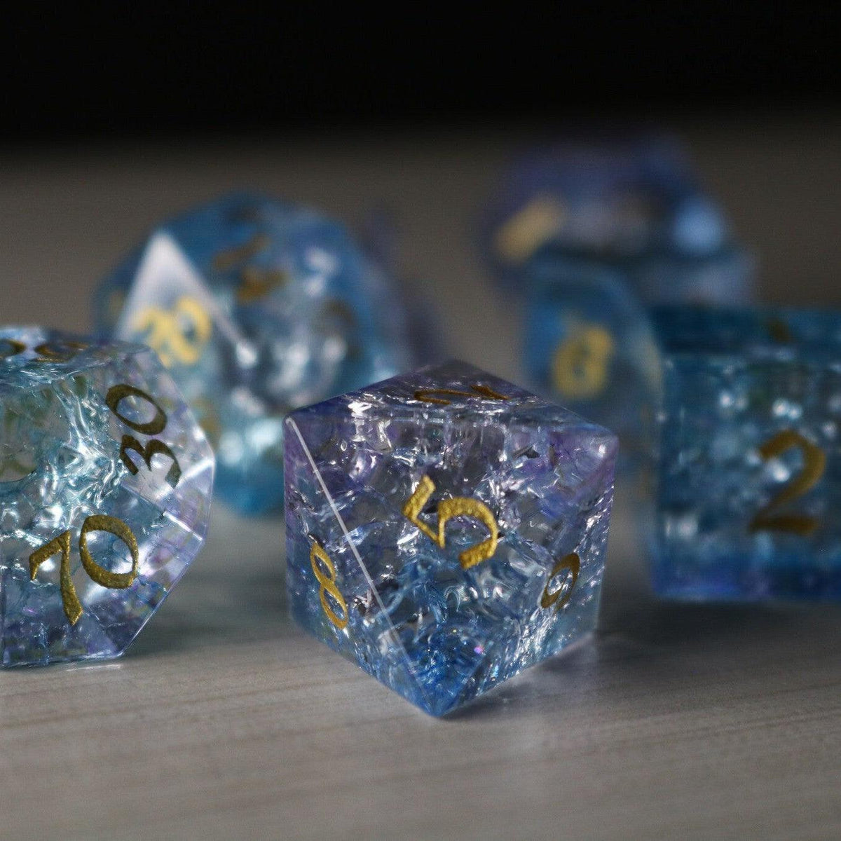 Blue Wing Forge Fire Glass DND Dice Set