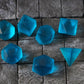 Blue Zircon Hand Carved Glass DND Dice Set