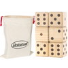 Bolaball Giant Wooden Yard Dice Set - 3.5" Medium Brown Dice with Carry Bag for Outdoor Games, BBQ, and Parties