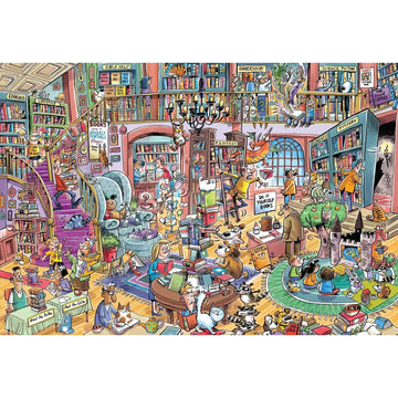 Bookshop Bedlam 100 Large Piece Jigsaw Puzzle Cobble Hill