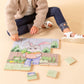 Magic Magnetic Wooden Puzzle with Cotton Bag - Bunny Gardener | Made in the Canada | Printed with Non-toxic Ink in the USA 🇺🇸