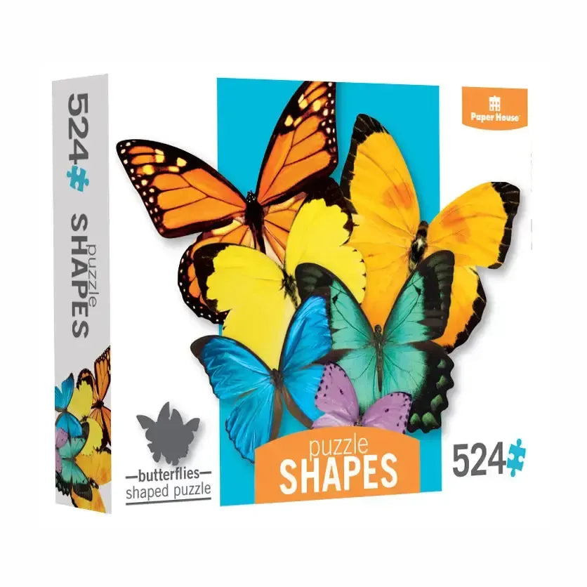 Butterfly Cluster 524 Piece Shaped Jigsaw Puzzle Paper House