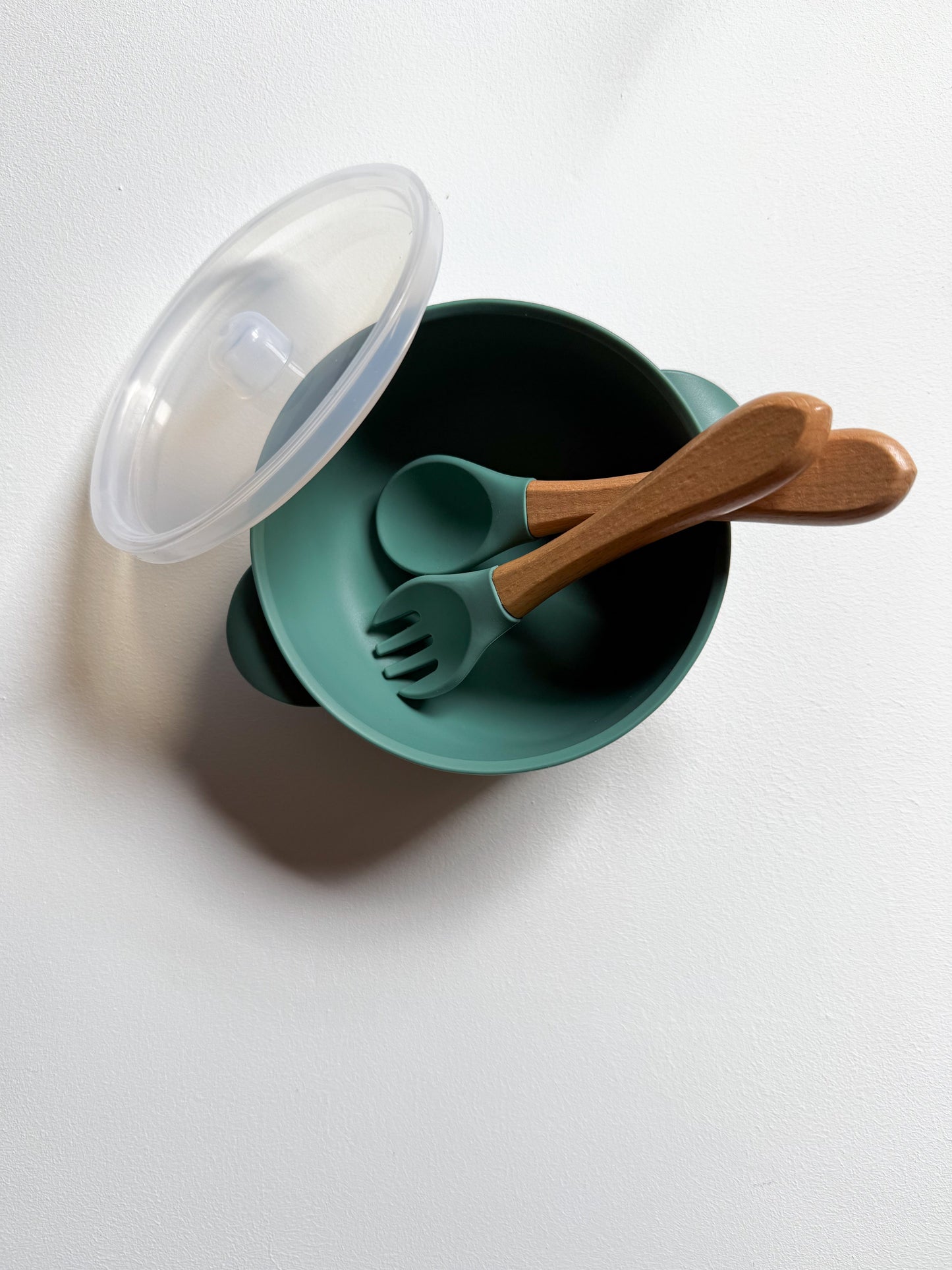 Silicone and Wooden Spoon & Fork Set