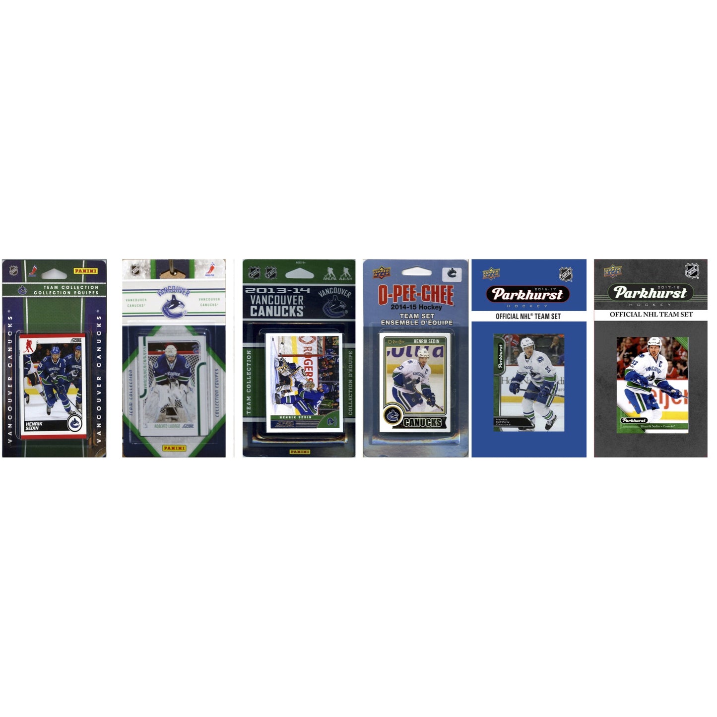 Nhl Vancouver Canucks 6 Different Licensed Trading Card Team Sets