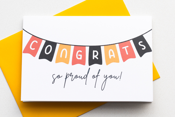Congrats with Banner Greeting Card