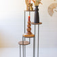Four Tiered Wood And Metal Round Display