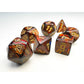 Blue Blood Scarab Mini Dice With Gold Colored Numbers 10Mm (3/8In) Set Of 7 Chessex