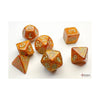 Gold Glitter Mini Dice With Silver Colored Numbers 10Mm (3/8In) Set Of 7 Chessex