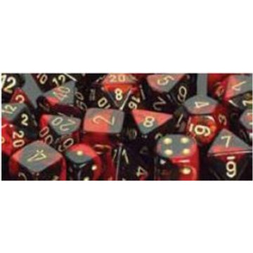 Chessex Chx26233 D10 Gemini Dice, Black-Red - Gold 10 Ct. Pack Of 2