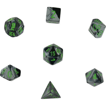 Chessex Chx26445 Dice-Gemini Set, Black/Grey/Green