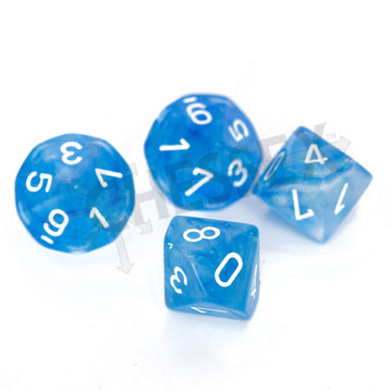 Borealis Sky Blue/White Luminary Set of Ten d10s