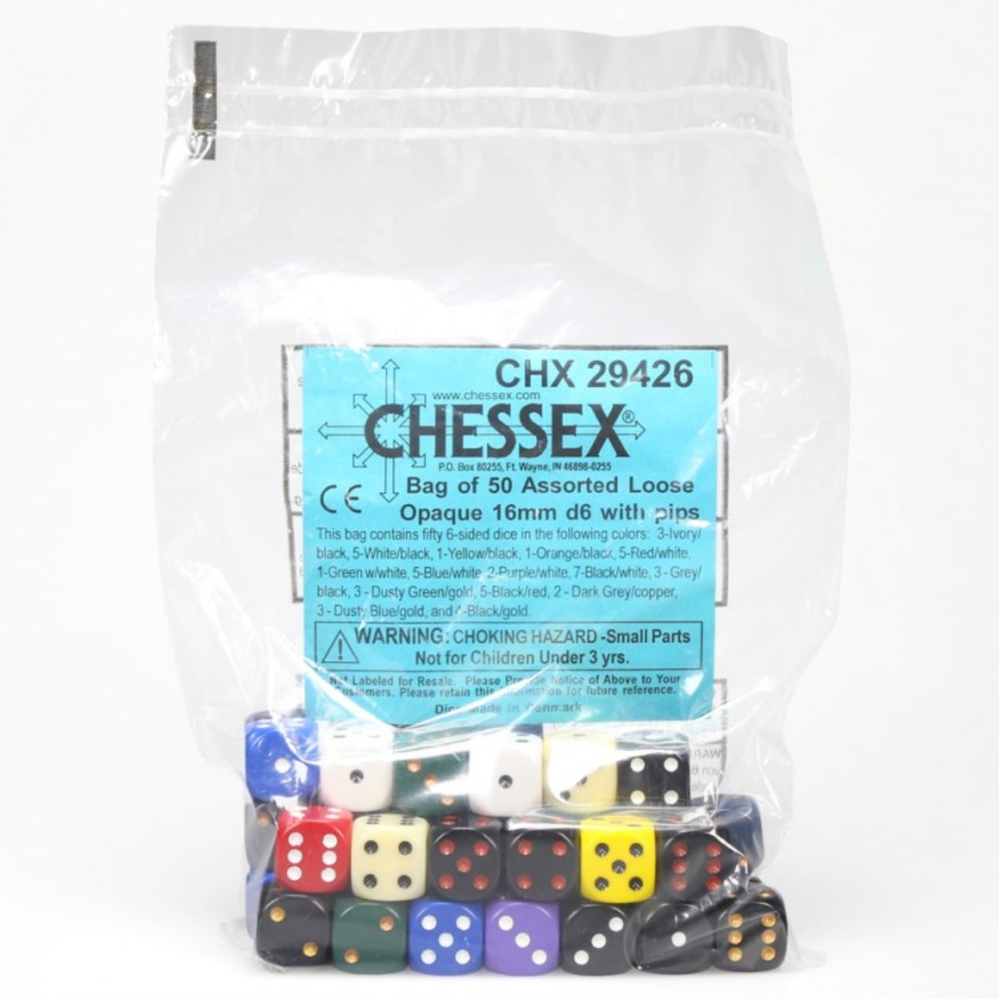 d6Bag16mmOP w/pips (50)