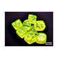 Neon Yellow Translucent Dice With White Numbers 7+1 Dice Set 16Mm (5/8In) Chessex
