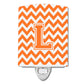 Carolines Treasures Letter L Chevron Orange and White Ceramic Night Light, 6x4, Multicolor