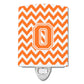 Carolines Treasures Letter O Chevron Orange and White Ceramic Night Light, 6x4, Multicolor