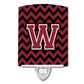 Carolines Treasures Letter W Chevron Garnet and Black Ceramic Night Light, 6x4, Multicolor
