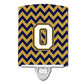 Carolines Treasures Letter O Chevron Navy Blue and Gold Ceramic Night Light, 6x4, Multicolor